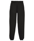 Russell's J750B black sweatpants, featuring an elastic waistband and cuffs, are displayed against a plain white background.