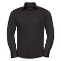 A long-sleeve, collared button-up shirt in black from the Russell Collection, known as the J946M.
