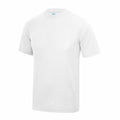 JC001 by AWDis Just Cool, a plain white short-sleeve t-shirt displayed on a white background.