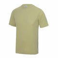 The JC001 t-shirt by AWDis Just Cool features a short-sleeve design, crew neckline, and comes in a plain, light olive green color. It is showcased against a white background.