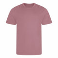 An AWDis Just Cool JC001 t-shirt showcased on a white background. The t-shirt features a round neckline and short sleeves, boasting a simple and classic design in a plain mauve color.