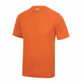 The JC001 by AWDis Just Cool is a plain orange T-shirt with short sleeves and a crew neck, displayed on a white background.