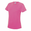 The JC005 by AWDis Just Cool is showcased against a white background. This plain pink T-shirt features a classic round neck and short sleeves, offering a simple and casual design.