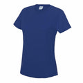 A plain blue short-sleeve T-shirt from AWDis Just Cool, with a round neckline, presented on a white background. This simple, casual shirt is known by its product name, JC005.