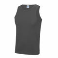 A JC007 sleeveless gray tank top by AWDis Just Cool featuring a simple design.