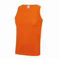 The JC007 from AWDis Just Cool is a sleeveless tank top in orange set against a white background.