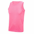 A sleeveless pink tank top from AWDis Just Cool (product name: JC007) is displayed against a white background, featuring a round neckline and a simple, solid design.