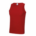 The JC007 by AWDis Just Cool, a plain red tank top, is displayed against a white background.