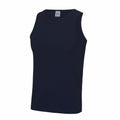 The JC007 from AWDis Just Cool is showcased against a white background. This plain black sleeveless tank top features a simple, classic design without any patterns or logos.
