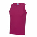 An AWDis Just Cool JC007 sleeveless magenta tank top on a white background.