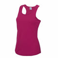 The AWDis Just Cool JC015 features a magenta sleeveless athletic tank top with a racerback design, showcased against a plain white background.