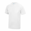 JC01J by AWDis Just Cool, a plain white T-shirt featuring short sleeves and a crew neck, photographed against a white background.
