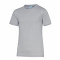 Introducing the JC01J T-shirt by AWDis Just Cool: a simple light gray design featuring short sleeves and a round neckline, showcased against a white background with a smooth texture.