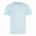 The JC01J T-shirt by AWDis Just Cool is featured against a white background. This light blue T-shirt boasts a classic round neck and short sleeves, with a clean design free of any patterns or logos.