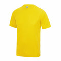 Product Description: The JC01J by AWDis Just Cool is a plain yellow T-shirt set against a white background. It features a crew neck and short sleeves, offering a simple and casual design.