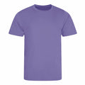 The JC020 t-shirt by AWDis Just Cool is showcased against a white background, featuring a plain lavender color, short sleeves, and a round neckline.