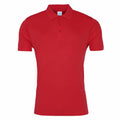 AWDis Just Cool JC021 polo shirt in red, featuring short sleeves and a collar, set against a plain white background.