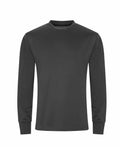 The JC023 by AWDis Just Cool is a plain dark gray long-sleeve crew neck shirt displayed against a white background.