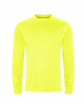 An eye-catching JC023 shirt by AWDis Just Cool, featuring long sleeves and a crew neckline, showcased on a plain white background.