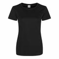 The JC025, a simple black short-sleeve T-shirt from AWDis Just Cool, set against a white background.
