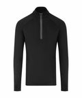 AWDis Just Cool's JC030 is a black long-sleeve pullover featuring a high collar and a front half-zip closure.
