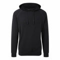 JC052 black hooded sweatshirt with drawstrings by AWDis Just Cool, shown on a plain white background.