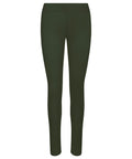 AWDis Just Cool JC070 leggings in dark green showcased against a simple white background.