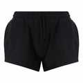 AWDis Just Cool JC074 athletic shorts in black feature an elastic waistband and a drawstring.
