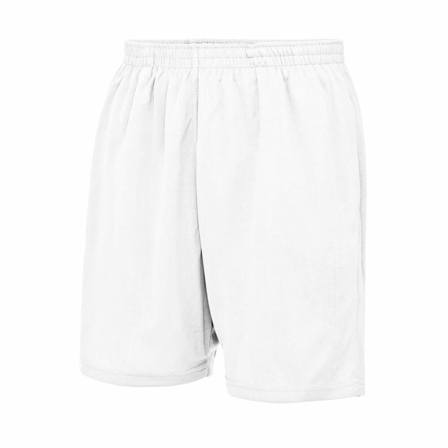 JC080 athletic shorts by AWDis Just Cool, featuring an elastic waistband and displayed against a white background.
