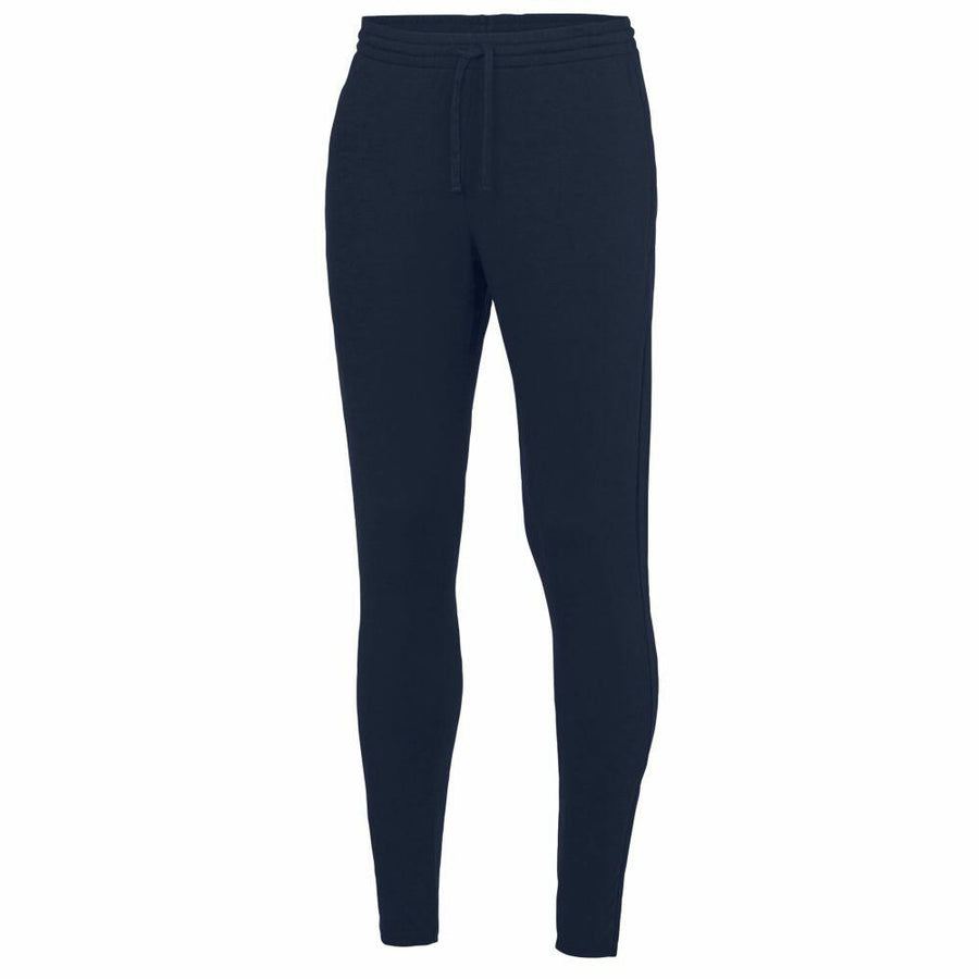 AWDis Just Cool's JC082 jogger pants feature a drawstring waist and fitted ankles in black.