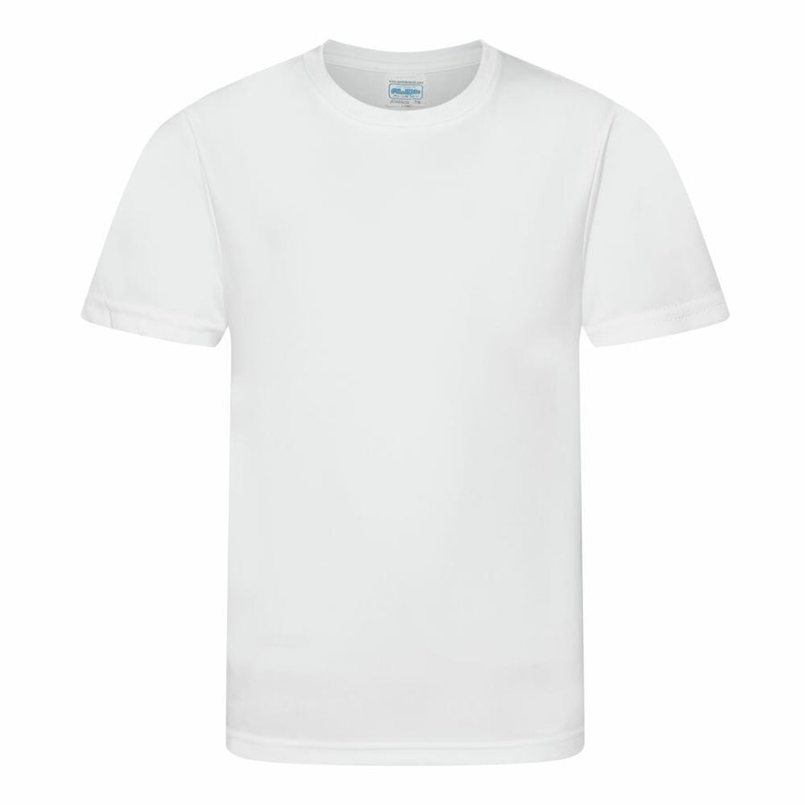 The JC20J by AWDis Just Cool is a plain white T-shirt shown on a white background with a front view.