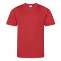 A JC20J red T-shirt from AWDis Just Cool displayed on a white background.