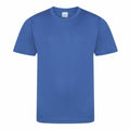 A JC20J by AWDis Just Cool, a plain blue T-shirt, is displayed against a white background.