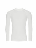 AWDis Just Cool's JC232 is a white long-sleeve fitted shirt featuring a crew neck, presented against a plain background.