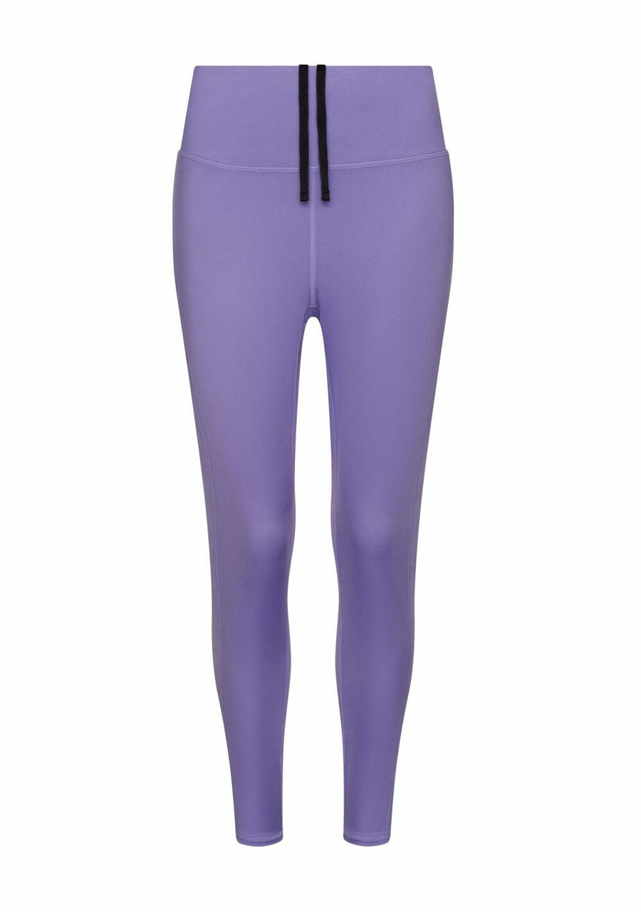 AWDis Just Cool JC287 leggings in purple with black drawstrings, displayed on a white background.