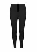 AWDis Just Cool JC287 leggings in black, featuring a waistband and drawstring, displayed on a white background.
