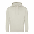 An AWDis Just Hoods JH001 hoodie in plain beige, featuring a front pocket and drawstrings.