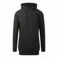 AWDis Just Hoods JH015 in black, featuring a front pocket and drawstring hood, displayed against a plain white background.