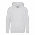 A JH01J sweatshirt by AWDis Just Hoods, featuring a plain gray design with a hood and front pocket.