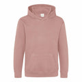 A JH01J hoodie from AWDis Just Hoods, featuring a plain design in light brown with a front pocket and hood, displayed against a white background.