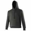 The AWDis Just Hoods JH020 is a dark green hoodie that comes with a half-zip front and a kangaroo pocket. It includes thumb holes on the sleeves and has no visible logo, providing a sleek look on its plain background.