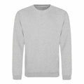 The JH030 by AWDis Just Hoods is a plain gray sweatshirt featuring long sleeves and a round neckline, showcased against a white background.
