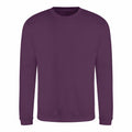 An AWDis Just Hoods JH030 plain purple long-sleeve sweatshirt.