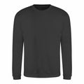 An AWDis Just Hoods JH030 crewneck long-sleeve sweatshirt in plain black.