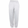 Introducing the AWDis Just Hoods JH072: a pair of light gray sweatpants featuring an elastic waistband and cuffs. With a simple design, these pants offer comfort and a casual style.