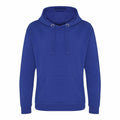 The AWDis Just Hoods JH101 is a royal blue hoodie featuring a front pocket and drawstring hood. The fabric is designed to be soft and comfortable, with a simple, unadorned design that's perfect for casual wear.
