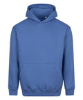 A plain blue "Hoodies" sweatshirt with long sleeves, a front kangaroo pocket, and no visible logos or designs, shown on a white background.