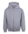 The Hoodies product is a light grey zip-up hoodie featuring a front zip, two front pockets, and a hood. It is shown facing forwards against a white background.