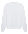 The Sweatshirts product is a plain white crew neck with long sleeves, featuring ribbed cuffs, collar, and hem. It is shown against a white background.