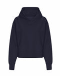 A plain black hooded sweatshirt, identified as the JH305 from AWDis Just Hoods, featuring long sleeves and a front pocket, displayed against a white background.